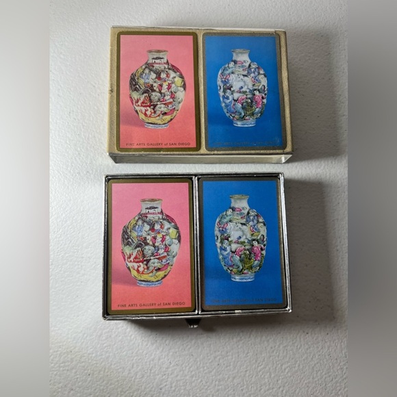 Fine Arts Gallery Of San Diego VTG Congress Playing Cards 2 Deck Complete Vases - Picture 5 of 11